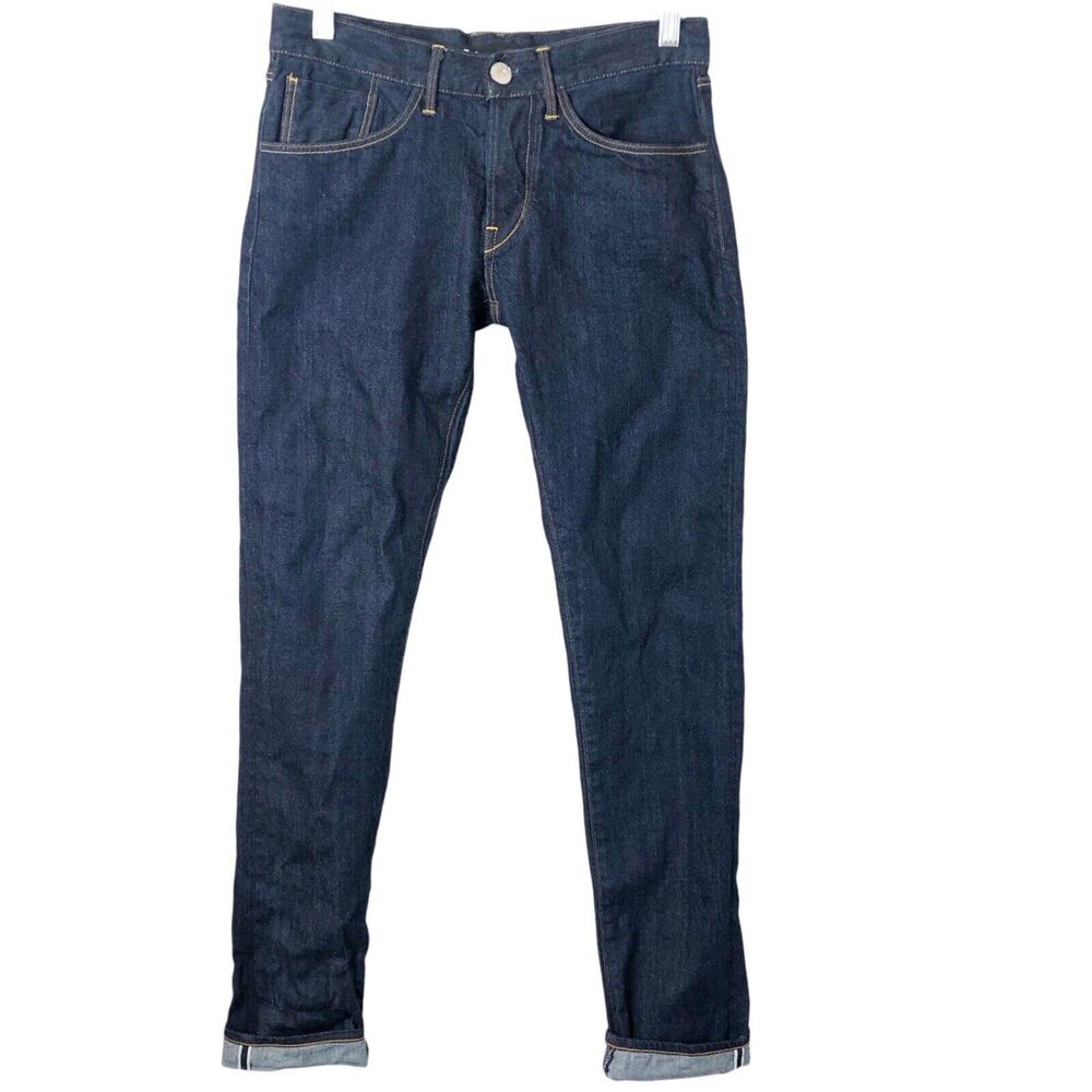 3X1 Men's M5 Low Rise Slim Dark Wash Selvedge Denim Button-Fly Jeans Size 29